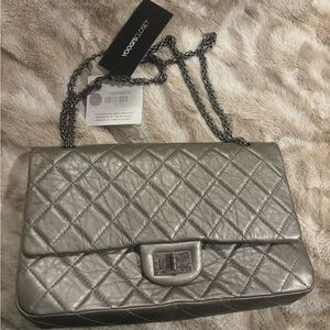 Chanel 2.55 Reissue 227 Flap Bag in Grey Aged Calfskin